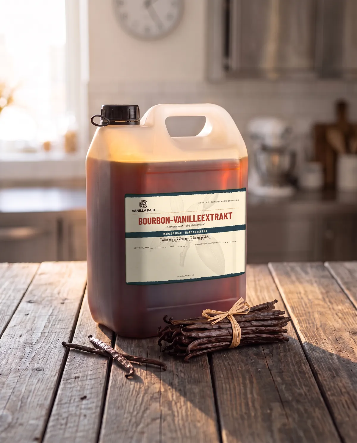 Bourbon-Vanilleextrakt von Vanilla Fair im 5-Liter-Profikanister