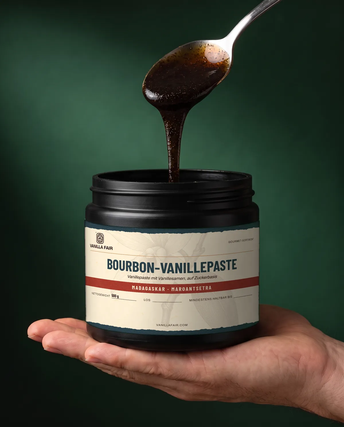 Bourbon-Vanillepaste von Vanilla Fair in einer 500-g-Dose