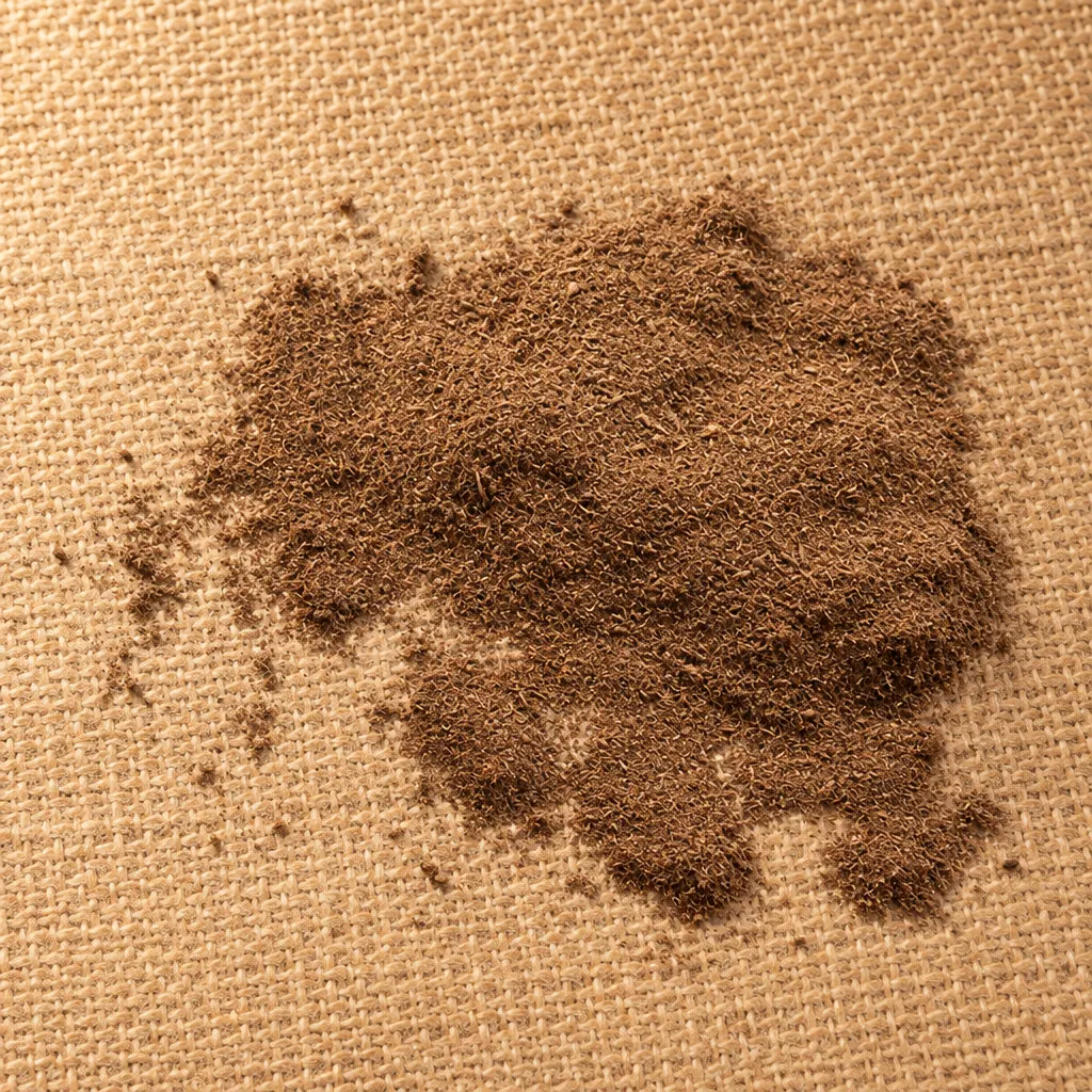 Poudre de vanille Dresh upcyclée sur toile de jute, packshot Poudre de vanille Dresh upcyclée sur toile de jute, packshot